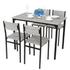 Modern Dining Table and Chairs Set 2/4 Seats Metal Frame Kitchen Home Grey/Brown