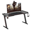 55 Inch Extra Large Gaming Desk PC Computer Desk RGB LED Lights Z-shaped Table