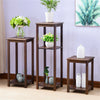 Vintage Carving Art Bamboo Tall Plant Stand Pot Holder Home Side Table End Table