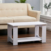 2 Tier Coffee Table Rectangle Wood Living Room Tea Tables w/ Storage Shelf Home