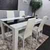 Dining Table Set and 6 4 black white Leather chairs kitchen table set of 4 or 6