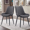 2X Faux Leather Dining Chairs PU Padded Dining Room Kitchen Chair Set Family