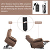 Single Sofa Fabric Power Lift Electric Recliner Chair Armchair Rise Chair Brown