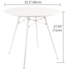 31 Inch Round Dining Table Mid-century Side Tables Desk w/Wood Top for Home/Cafe