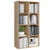 4 Tier Bookshelf Freestanding Bookcase Wood Display Cabinet 8 Cubes Storage Unit