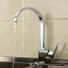 Modern Kitchen Sink Taps Single Lever Mixer Tap Square Swivel Spout Brass Faucet