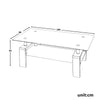 Modern Rectangle Glass Coffee Table With Storage Shelf Living Room Furniture QA