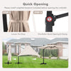 Patio Cantilever Offset Umbrella Double Vented Outdoor Parasol w/ 360° Rotation