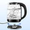 1.8L Glass Electric Kettle w/ Boil-Dry Protection Blue LED Indicator Light 1800W