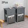 Bedside Table Unit Cabinet Wicker Basket Nightstand Drawer Storage Bathroom New