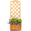 2 Trellis Wooden Planter Garden Plant Flowerpot Lattice Box Patio Set Natural