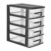 Plastic Storage Box 4 Tier Drawer Tower Cabinet Home Office Desktop Organizer