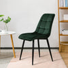 2pcs Velvet Soft Padded Seat Back Dining Chairs Set Lint Fabric Metal Legs Chair