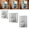 Bathroom Storage Mirror Cabinet Shelf White LED Wall Mirror with Demister Pad UK