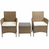 Outdoor Rattan Garden Furniture 3PCS Bistro Set Patio Wicker Table & Chair Set.
