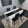 Dining Table Set and 6 4 black white Leather chairs kitchen table set of 4 or 6