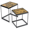 Set of 2 Industrial Coffee Nesting Table Set Stackable Sofa Side Table PC Desk