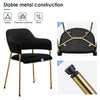 Set of 2 Black Velvet Dining Chairs Golden Leg Armchairs Kitchen Restaurant Cafe