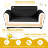 2 PCS Kids Sofa Set 2 Seat Children Couch Upholstered Armchair Lounge W/ Ottoman
