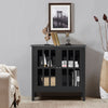 Modern Storage Cabinet Display Organizer Cupboard W/ Glass Doors Home Office