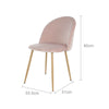 Set of 2 Velvet Fabric Dining Chairs Metal Leg Living Room Kitchen Pink Chair