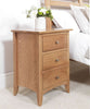 Edward Hopper OAK bedside table. Bedside cabinet with 3 drawers & metal runners