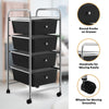 4-Drawer Mobile Storage Trolley Cart w/4 Removable Plastic Drawer Large Capacity