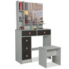 Dressing Table With Mirror Modern Makeup Desk Bedroom Vanity Table Set + Stool