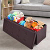 Folding Storage Ottoman Bench Tufted Faux Leather Toy Box Foot Stool Bench Seat
