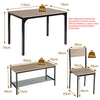 4-Piece Wooden Dining Table & Chair Set Modern Kitchen Table w/2 Chairs & Bench