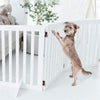 3/4 Panels Collapsible Pet Gate Dog Fence Playpen Child Safety Stair Baffle Wood