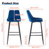 2X Modern Bar Stools Velvet Breakfast Stool Kitchen Pub Chair Metal Leg