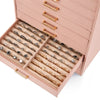 10 Layers Jewellery Boxes Storage Case Drawer Cabinet Necklace Organizer Pink