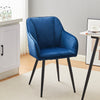 2x Dining Chairs Upholstered Velvet Metal Legs Reception Accent Chair Armchair