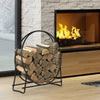 Inch Firewood Log Rack Hoop Tubular Steel Wood Storage Holder Indoor Outdoor Use