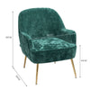 Luxury Crushed Velvet Armchair Wingback Padded Tub Chair Cafe Sofa W/ Metal Legs