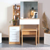 Dressing Table With Drawers Mirror Stool Set Makeup Desk Vanity Table Bedroom