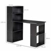 120cm Computer Desk Bookshelf Writing Table Workstation 6 Shelves Black