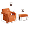 Modern Accent Sofa Chair with Ottoman Upholstered leisure Armchair Living Room