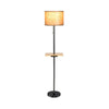 Modern Floor Lamp Standing Lamp with Shelf Plate and Dual USB Charging Ports