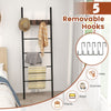 5-Tiers Blanket Ladder Wall leaning Display Shelf Industrial Blanket Holder Rack