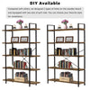 Industrial 5 Tier Bookcase Rustic Wood Shelving Unit Open Storage Display Shelf