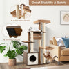 Wooden Cat Tree Multi-Layer Cat Activity Center Scratch Post Cat Condo Furniture