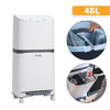 48L Mobile Kitchen Garbage Can Trash Sorting Foot Pedal Step Rectangle Waste Bin