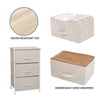Fabric Cabinets Storage Unit Chest of 3/4/5 Drawer Bedside Table Organiser Beige