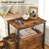 Side Table Bedside Table with Charging Station Nightstand for Small Space