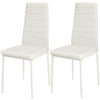 4 Pcs Dining Chairs Set PU Leather Metal Legs PADDED SEAT Home Room Restaurants