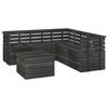 6 Piece Garden Pallet Set Solid Pinewood Dark Grey T9U8