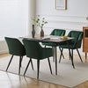 2x Dining Chairs Set Velvet Padded Seat Metal Legs Dining Room Furniture Chair