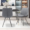 2Pcs Retro PU Leather Dining Chair Bedroom Chair with High Backrest & Steel Legs